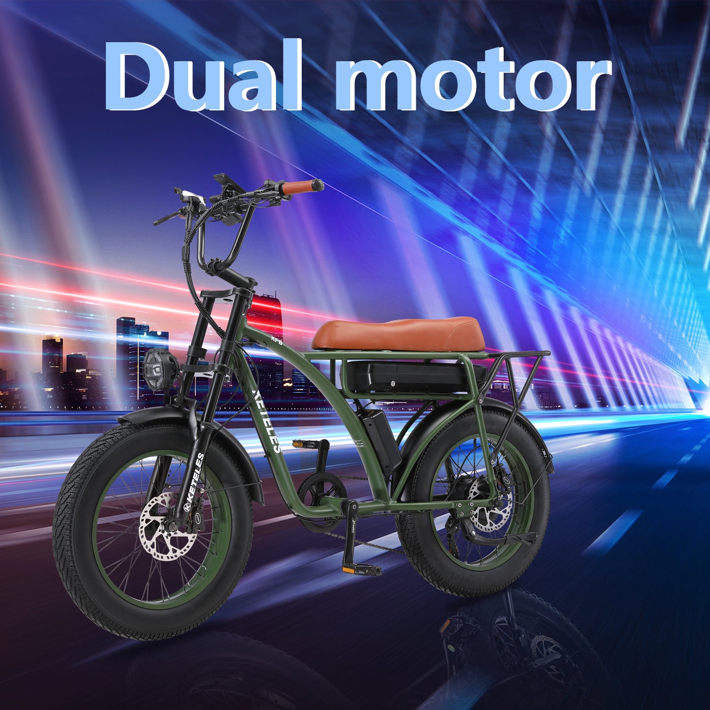 Keteles Kf8 All-Terrain 20 Zoll Dikke Band Elektrisches Fahrrad 2000W Dual Motor 23ah Batterie Off-Road-Motorrad E-Bike