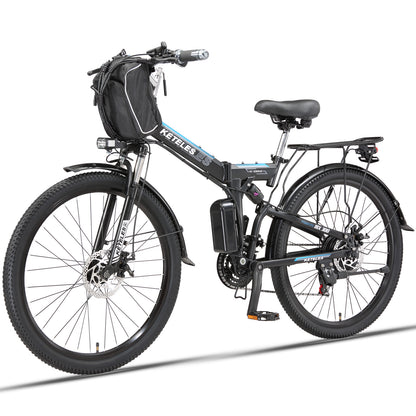 KETELES 1000W 48V 20Ah Battery Electric Bike for Adult 26" Folding eBike