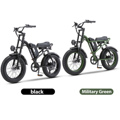 Keteles K880 Electric Bike For Adults, 20" Fat Tire Powerful 750W Brushless Motor, Higher Motor Peak, 48V 17.5AH 840WH Removable Battery, Range 60-80km, 7-Speed Transmission, Electric Mountain Bicycle Commuter Snow Bike Ebikes E-bike