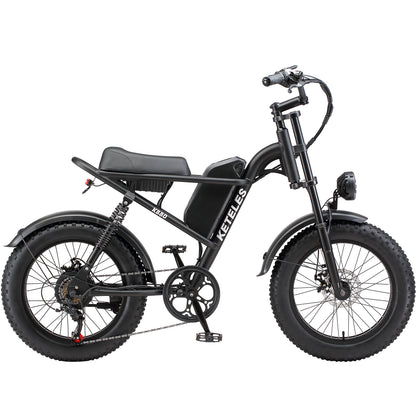 Keteles K880 Electric Bike For Adults, 20" Fat Tire Powerful 750W Brushless Motor, Higher Motor Peak, 48V 17.5AH 840WH Removable Battery, Range 60-80km, 7-Speed Transmission, Electric Mountain Bicycle Commuter Snow Bike Ebikes E-bike