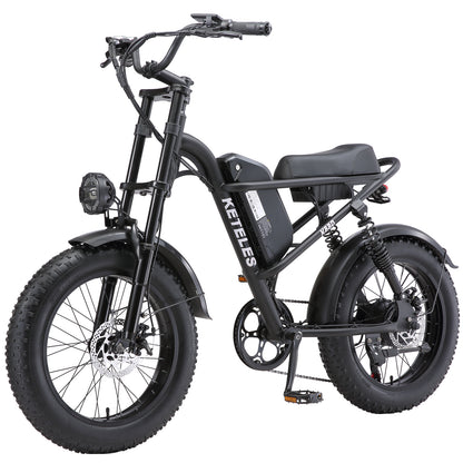 Keteles K880 Electric Bike For Adults, 20" Fat Tire Powerful 750W Brushless Motor, Higher Motor Peak, 48V 17.5AH 840WH Removable Battery, Range 60-80km, 7-Speed Transmission, Electric Mountain Bicycle Commuter Snow Bike Ebikes E-bike