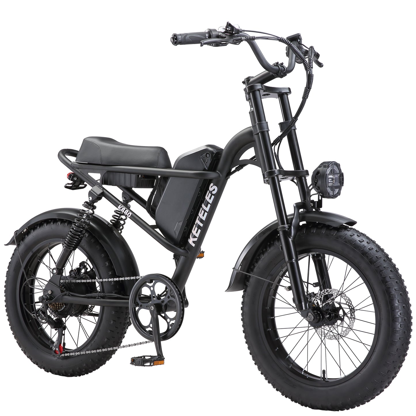 Keteles K880 Electric Bike For Adults, 20" Fat Tire Powerful 750W Brushless Motor, Higher Motor Peak, 48V 17.5AH 840WH Removable Battery, Range 60-80km, 7-Speed Transmission, Electric Mountain Bicycle Commuter Snow Bike Ebikes E-bike