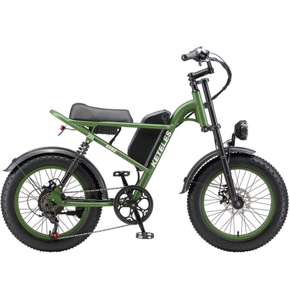 Keteles K880 Electric Bike For Adults, 20" Fat Tire Powerful 750W Brushless Motor, Higher Motor Peak, 48V 17.5AH 840WH Removable Battery, Range 60-80km, 7-Speed Transmission, Electric Mountain Bicycle Commuter Snow Bike Ebikes E-bike