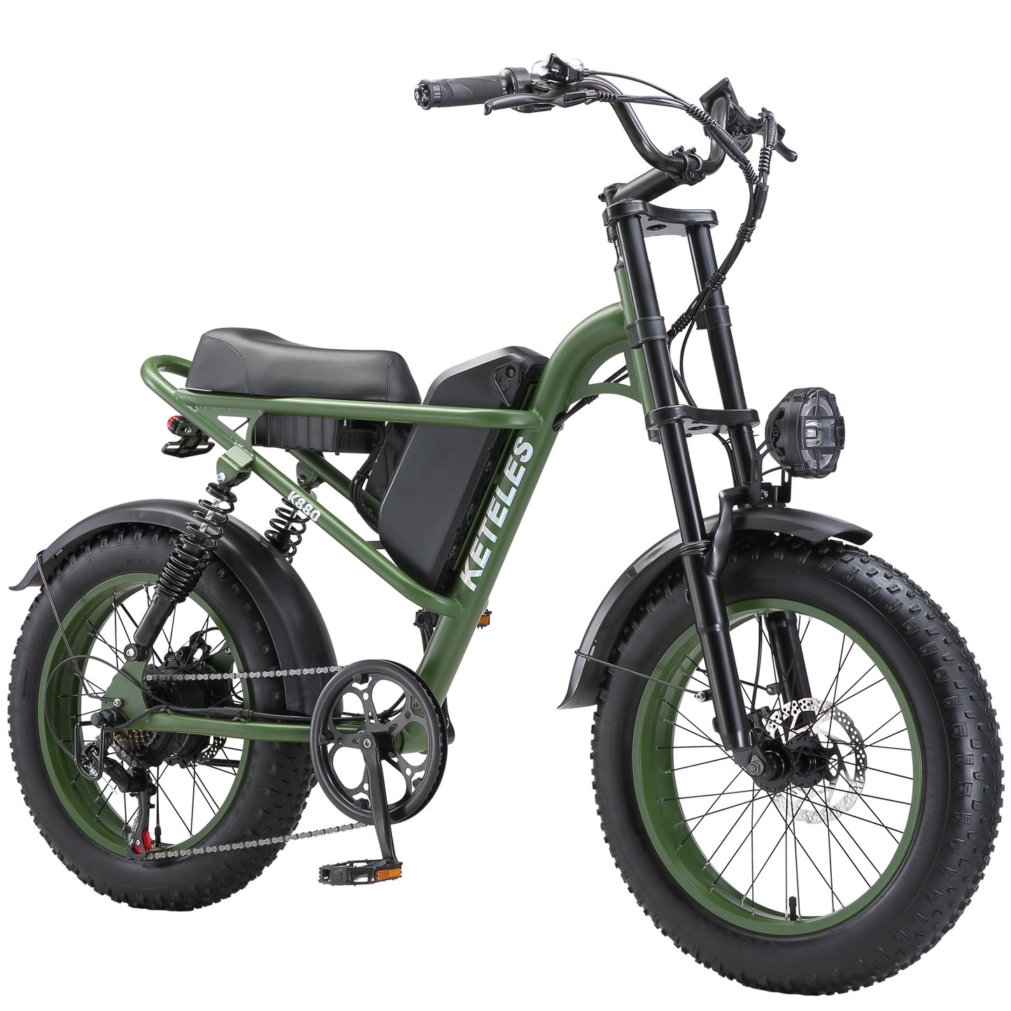 Keteles K880 Electric Bike For Adults, 20" Fat Tire Powerful 750W Brushless Motor, Higher Motor Peak, 48V 17.5AH 840WH Removable Battery, Range 60-80km, 7-Speed Transmission, Electric Mountain Bicycle Commuter Snow Bike Ebikes E-bike