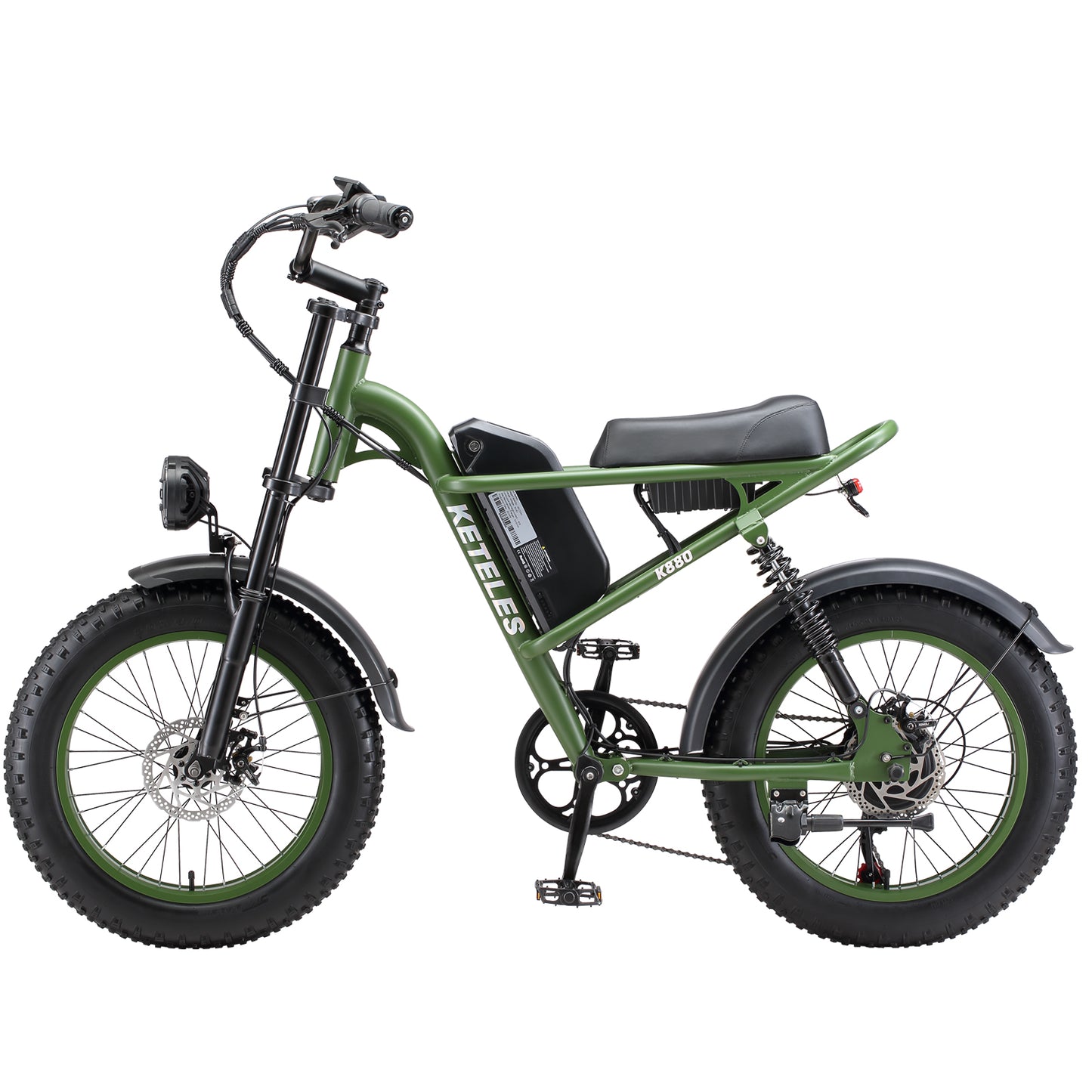 Keteles K880 Electric Bike For Adults, 20" Fat Tire Powerful 750W Brushless Motor, Higher Motor Peak, 48V 17.5AH 840WH Removable Battery, Range 60-80km, 7-Speed Transmission, Electric Mountain Bicycle Commuter Snow Bike Ebikes E-bike