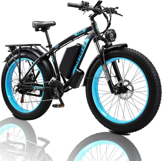 Electric Bike for Adults, 1000W Motor 26 Inch Fat Tire Ebike, 28 MPH 17.5AH 48V Battery Mountain Bicycle 21 Speed Electric Dirt E Bikes for Men