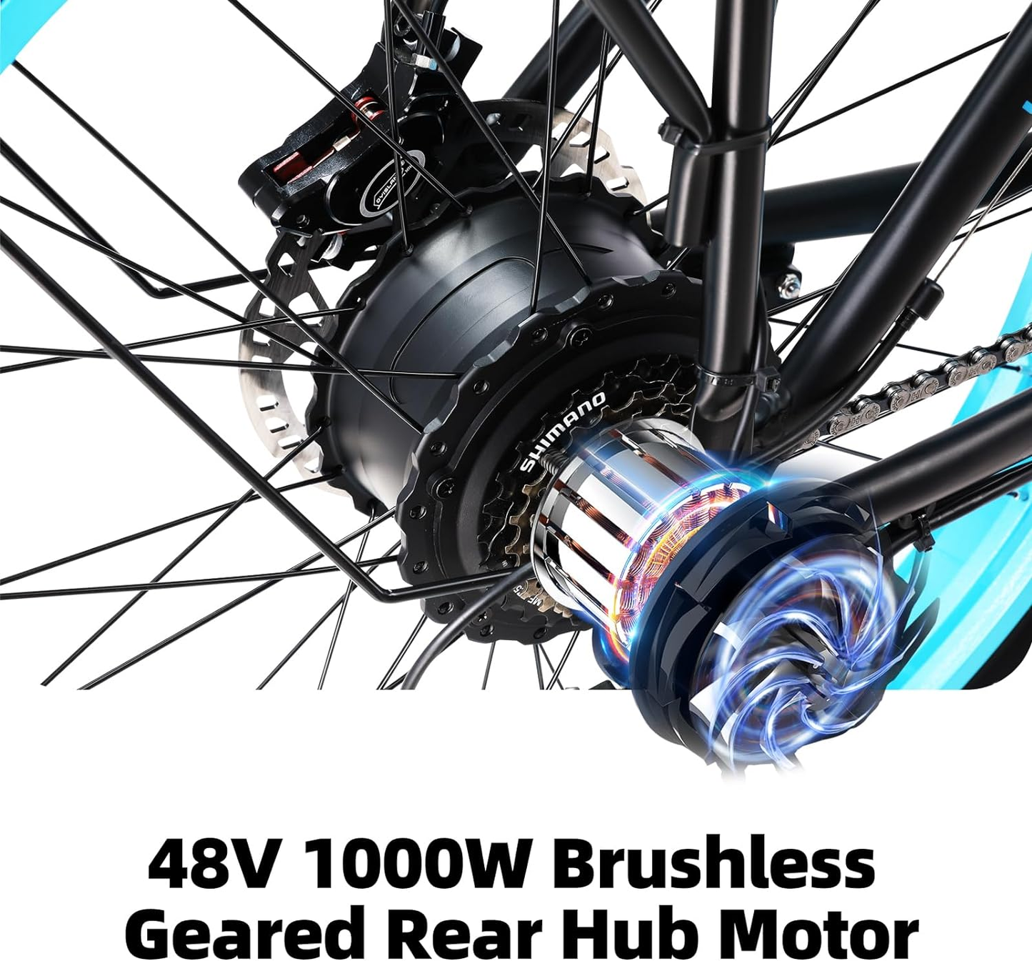 Electric Bike for Adults, 1000W Motor 26 Inch Fat Tire Ebike, 28 MPH 17.5AH 48V Battery Mountain Bicycle 21 Speed Electric Dirt E Bikes for Men