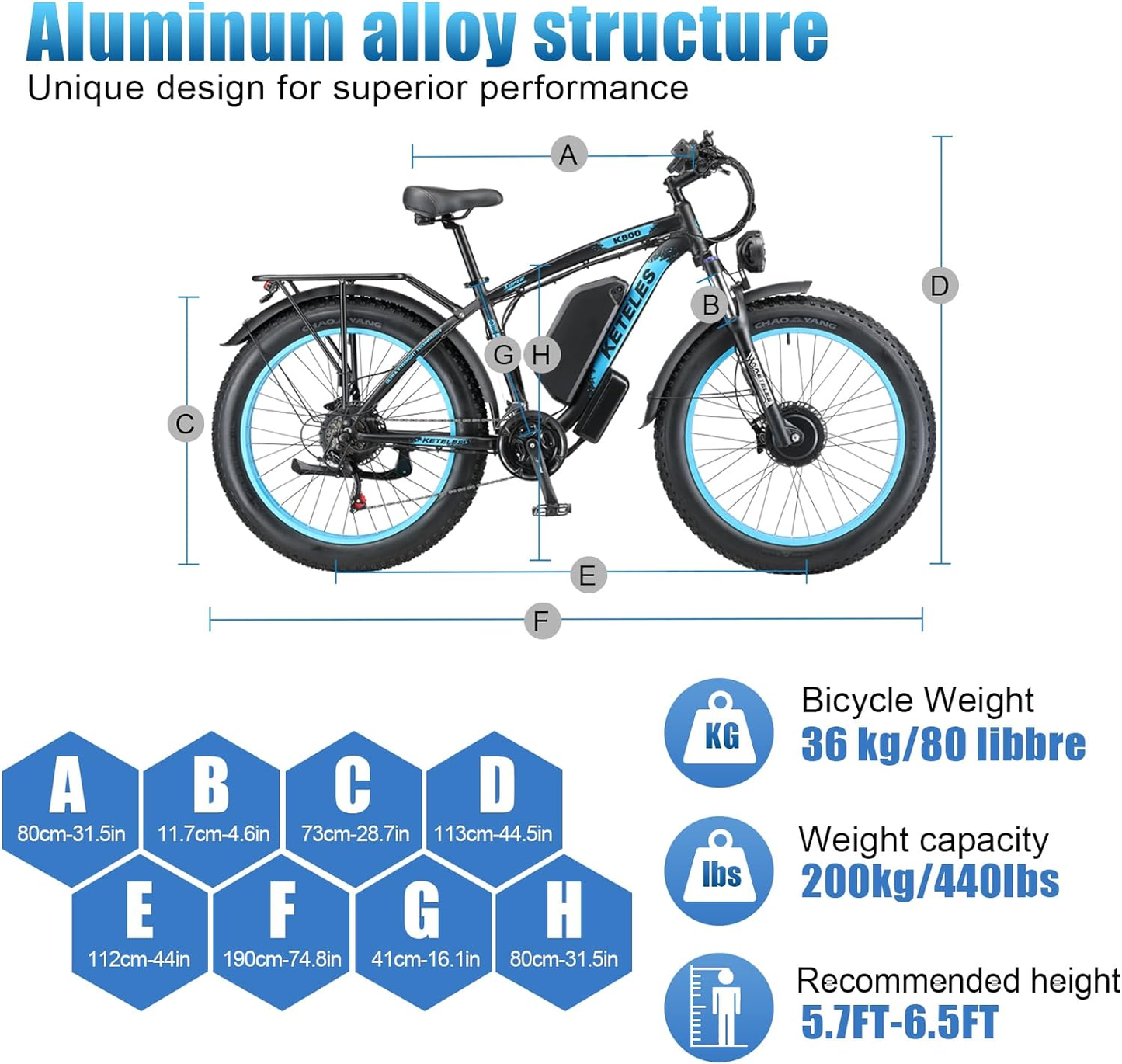 KETELES K800 2000W Dual Motor Electric Bike for Adults - 26'' Fat Tires, 23AH Removable Battery, 33MPH Speed, Beach & Snow Ready Mountain Ebike