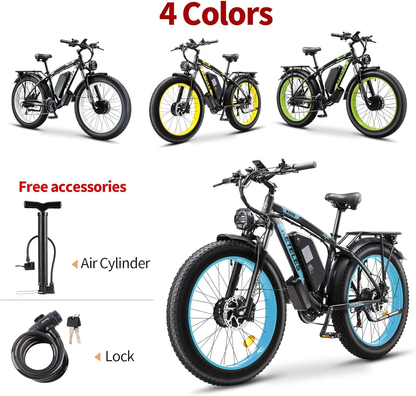 KETELES K800 2000W Dual Motor Electric Bike for Adults - 26'' Fat Tires, 23AH Removable Battery, 33MPH Speed, Beach & Snow Ready Mountain Ebike