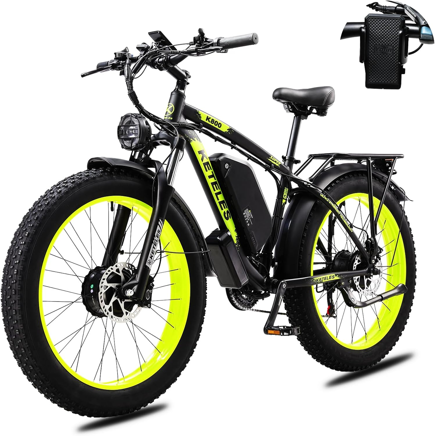 KETELES K800 2000W Dual Motor Electric Bike for Adults - 26'' Fat Tires, 23AH Removable Battery, 33MPH Speed, Beach & Snow Ready Mountain Ebike