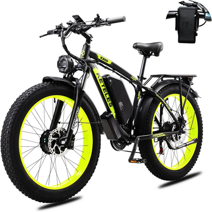 KETELES K800 2000W Dual Motor Electric Bike for Adults - 26'' Fat Tires, 23AH Removable Battery, 33MPH Speed, Beach & Snow Ready Mountain Ebike