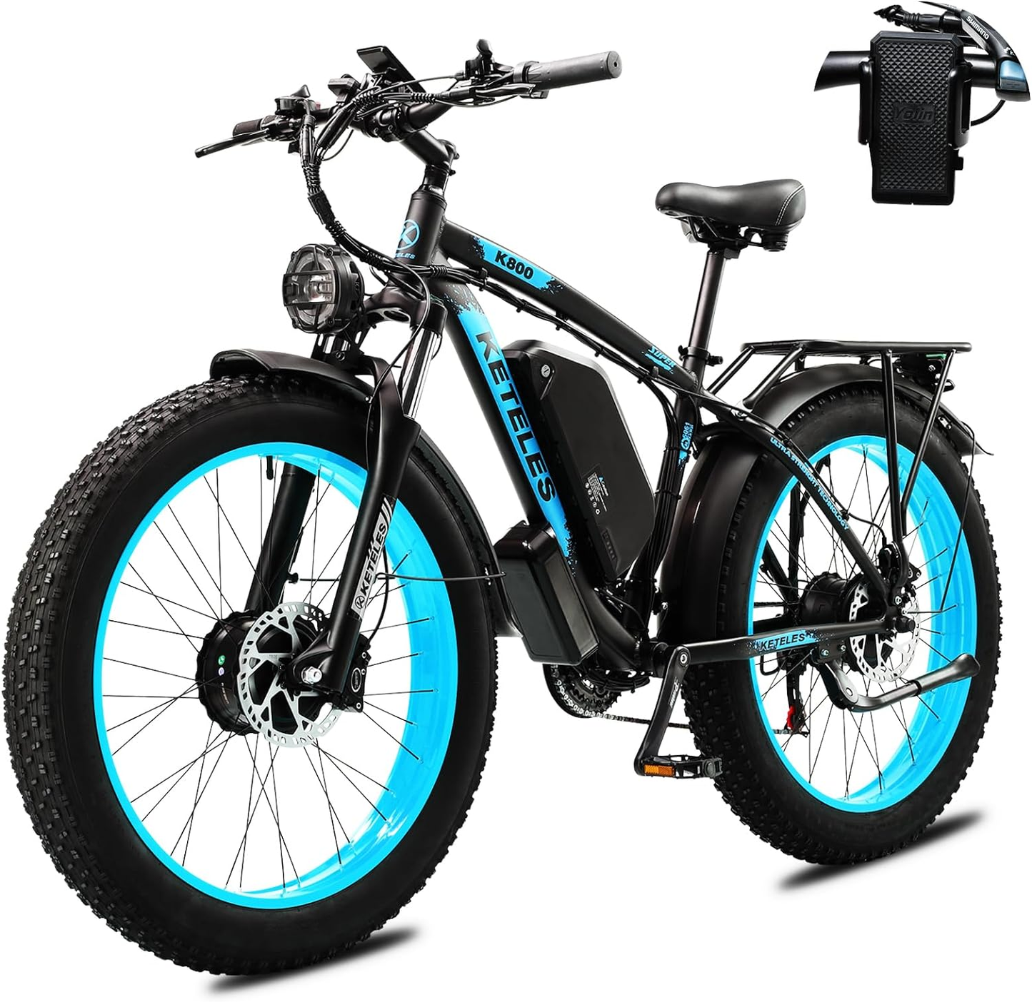 KETELES K800 2000W Dual Motor Electric Bike for Adults - 26'' Fat Tires, 23AH Removable Battery, 33MPH Speed, Beach & Snow Ready Mountain Ebike