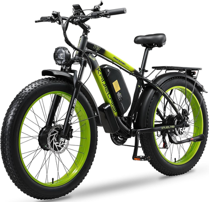 2000W Dual Motor Electric Bike for Men/Women 26 Inch Fat Tire Mountain Adults E Bike 35 MPH 23AH 48V Battery Bicycle 21 Speed Off-Road Mountain Snow Ebike