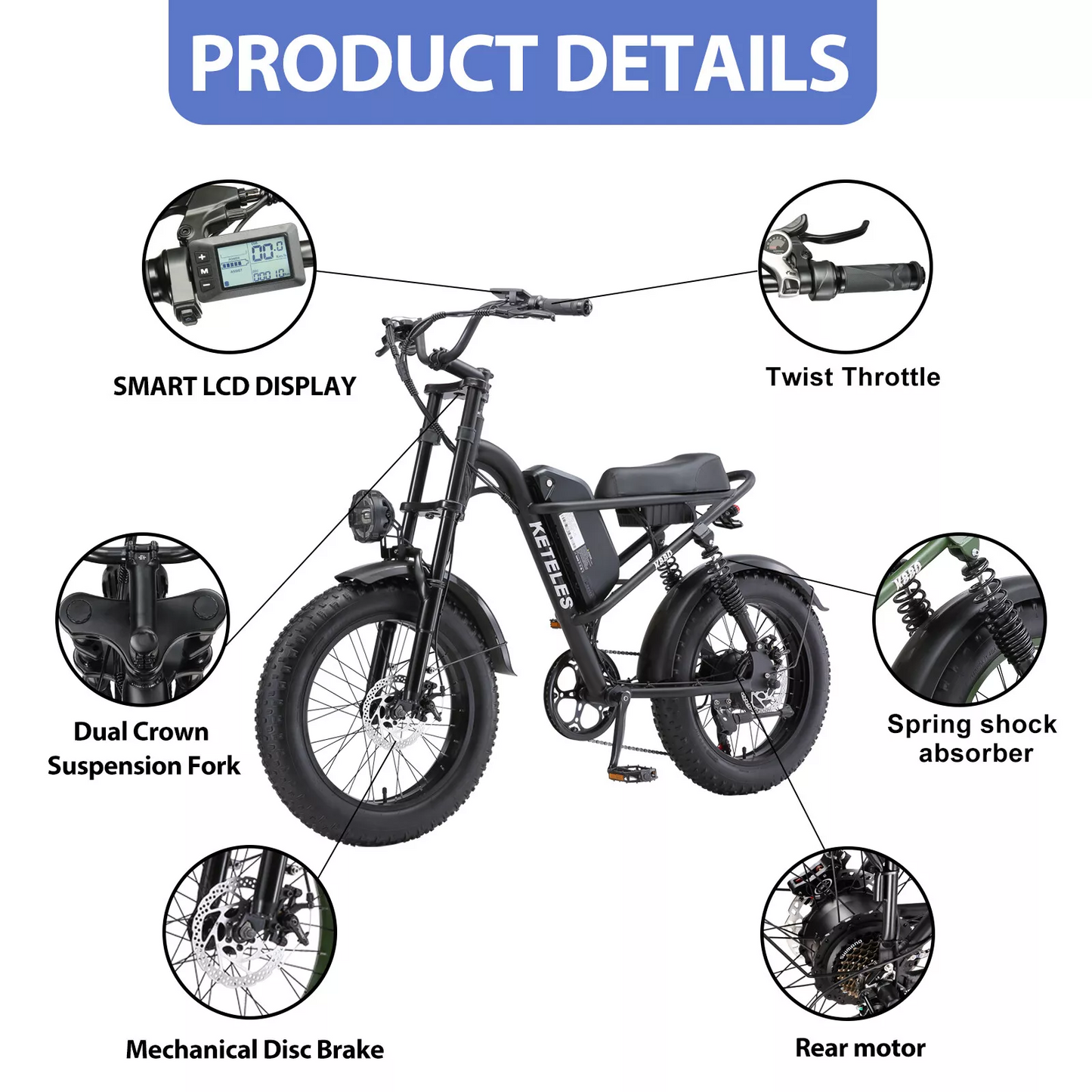 K880 electric mountain bike 1000V 17.5ah 28MPH adult outdoor cycling