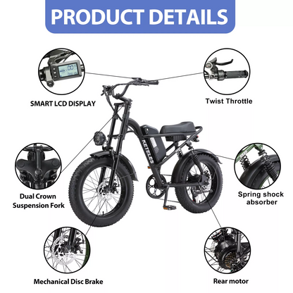 K880 electric mountain bike 1000V 17.5ah 28MPH adult outdoor cycling