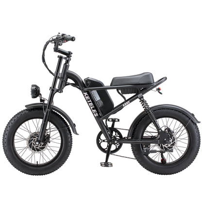 KETELES Electric Bike for Adults, Moped Style Dual Motor Ebike Full Suspension e-bike 20"X4.0" Fat Tire Electric Dirt Bike 2000W AWD Electric bicycle 48V 23AH Removable Battery Hydraulic Disc Brake