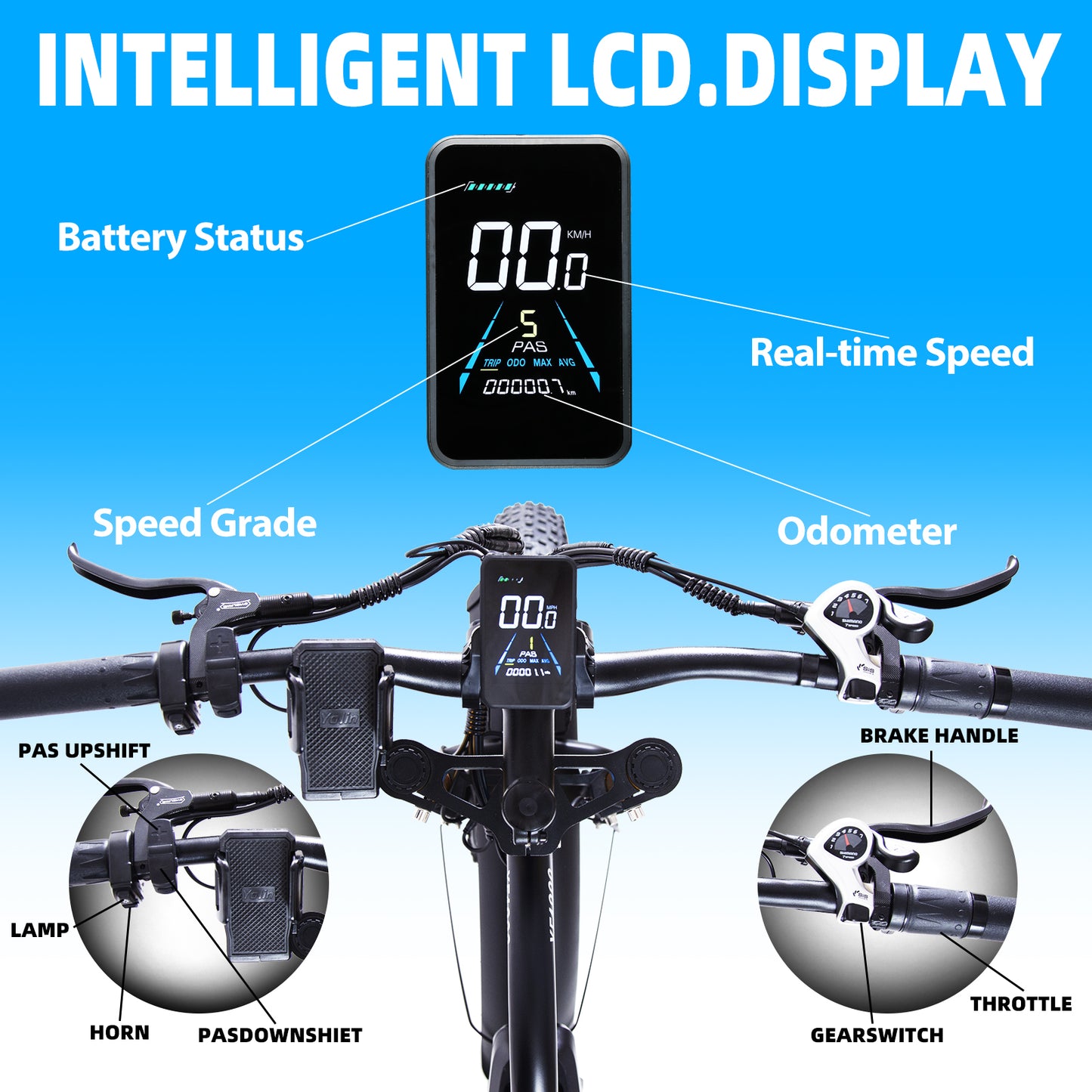 1000W Electric Bike for Adult 26"x 4" Fat Tire Ebike Snow Beach All Terrain Electric Mountain Bike 48V 23AH Removable Battery 30MPH Electric Bicycles Adults