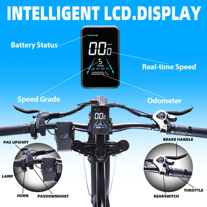 1000W Electric Bike for Adult 26"x 4" Fat Tire Ebike Snow Beach All Terrain Electric Mountain Bike 48V 23AH Removable Battery 30MPH Electric Bicycles Adults