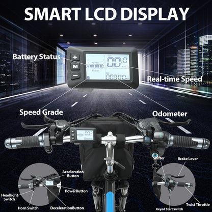 KETELES 1000W 48V 20Ah Battery Electric Bike for Adult 26" Folding eBike